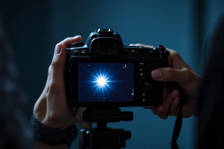 Een fotograaf die handmatig scherpstelt op een LCD-scherm