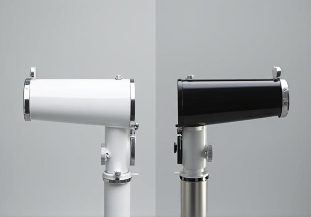 Vergelijking tussen een refractor en een reflector telescoop op statief